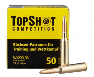 Topshot 6,5x55 Vollmantel BT 9,1g/140grs.