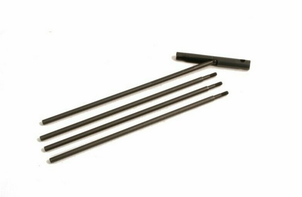 Reinigungsstab, mehrteilig, Stahl, brüniert, Länge 710mm / 2