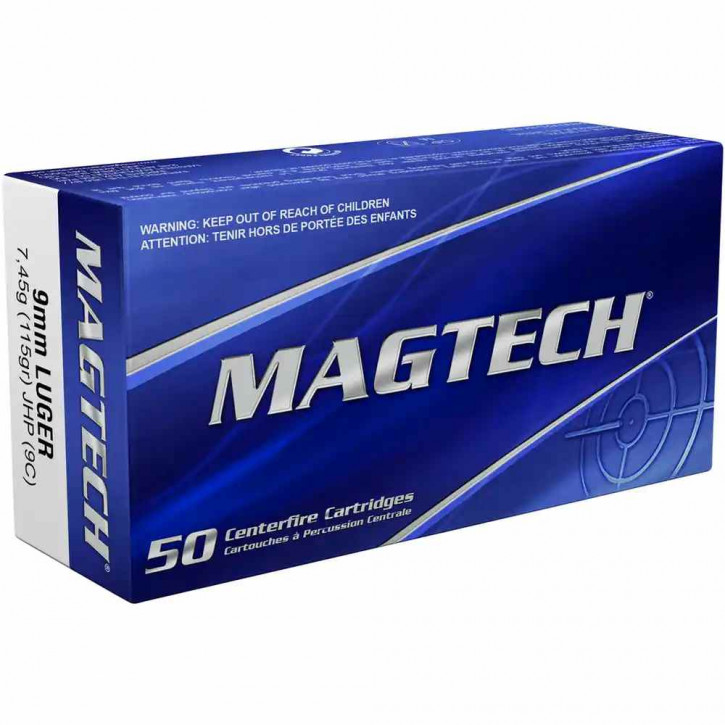Magtech 9mm Luger JHP 115grs.