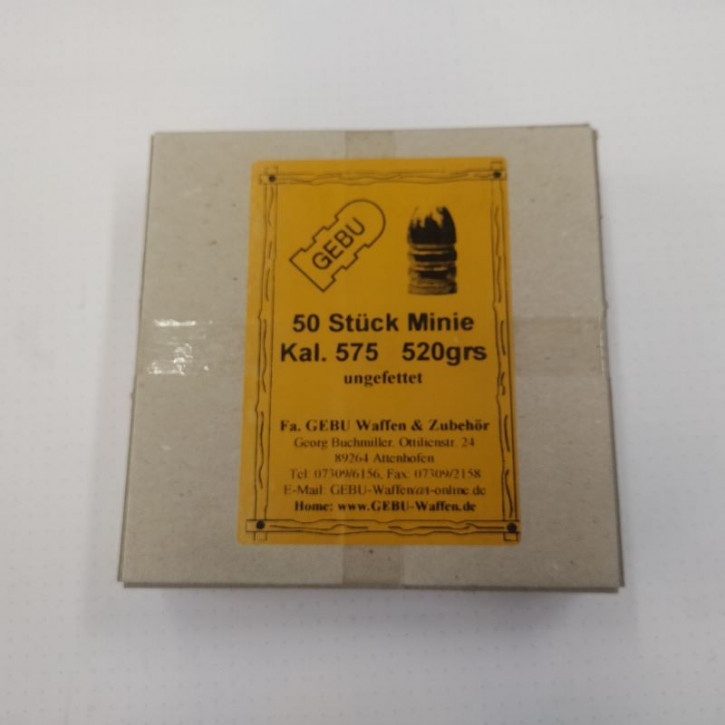 Gebu Minie Geschosse Kal. 575  520grs
